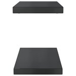 vidaXL Étagères murales 2 Pièces 50x23 5x3 cm noir acier inoxydable