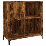 vidaXL Armoire à disques chêne fumé 84 5x38x89 cm bois d'ingénierie
