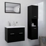 vidaXL Ensemble de meubles de salle de bain Noir Bois d'ingénierie