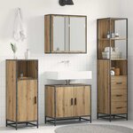 vidaXL Ensemble de mobilier de salle de bain 3 Pièces Chêne artisanal