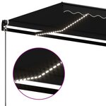 vidaXL Auvent manuel rétractable avec LED 500x350 cm Anthracite