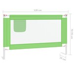 vidaXL Barrière de sécurité de lit d'enfant Vert 120x25 cm Tissu