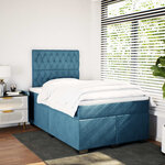 vidaXL Sommier à lattes de lit et matelas bleu 120x200 cm velours
