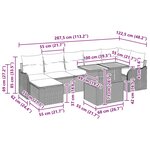 vidaXL Ensemble de canapé de jardin 8 Pièces Gris Poly rotin