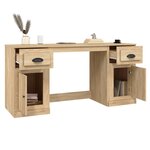 vidaXL Bureau avec armoire chêne sonoma bois d'ingénierie
