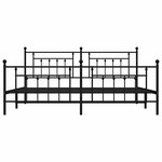 vidaXL Cadre de lit métal sans matelas avec pied de lit noir 193x203cm