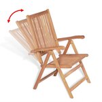 vidaXL Ensemble à manger d'extérieur 7 Pièces et chaises pliables Teck