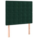 vidaXL Sommier à lattes de lit et matelas et LED Vert foncé 90x190 cm