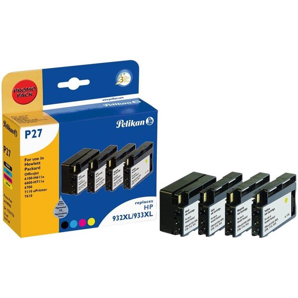 P27 cartouche jet d'encre compatible avec oem c2p42ae 932/933xl noir-cyan-ja... Pelikan printing