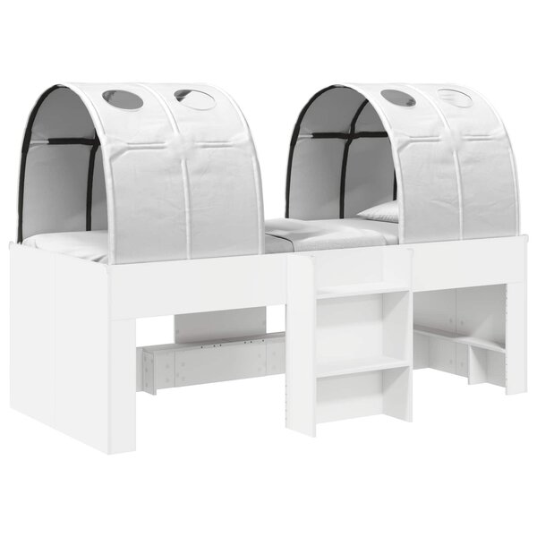 vidaXL Lit Haut pour Enfants avec Tunnel Blanc Bois d'ingénierie