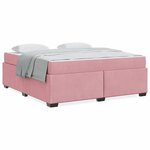 vidaXL Cadre de lit avec matelas Rose 180 x 200 cm Velours