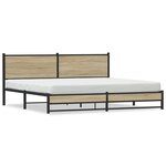 vidaXL Cadre de lit en métal sans matelas chêne sonoma 200x200 cm
