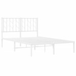 vidaXL Cadre de lit métal sans matelas et tête de lit blanc 120x200 cm