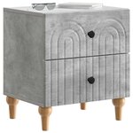 vidaXL Cabinet de chevet avec tiroir Gris béton 43 x 34 5 x 48 cm