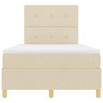 vidaXL Lit avec sommier crème 120x200 cm en tissu