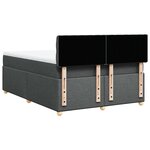 vidaXL Sommier à lattes de lit avec matelas Gris foncé 160x200cm Tissu