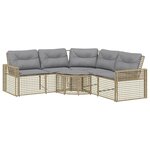 vidaXL Canapé de jardin et coussins et repose-pied en forme de L rotin