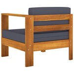 vidaXL Salon de jardin 8 Pièces avec coussins gris foncé Bois d'acacia