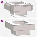 Brasero carré vidaXL 80x80x40 cm en acier résistant aux intempéries