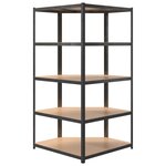 vidaXL Étagère d'angle 5 niveaux Gris Acier et bois d'ingénierie