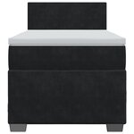 vidaXL Sommier à lattes de lit avec matelas Noir 90x200 cm Velours