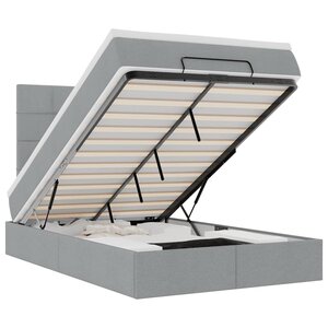 vidaXL Cadre de lit ottoman avec matelas gris clair 120x190 cm tissu