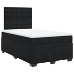 vidaXL Sommier à lattes de lit avec matelas noir 120x190 cm velours