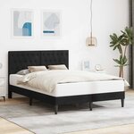 vidaXL Cadre de lit avec tête de lit Noir 120 x 190 cm Velours