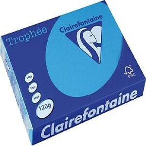 Ramette 250 Feuilles Papier 120g A4 210x297 mm Certifié FSC Bleu turquoise TROPHÉE