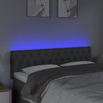 vidaXL Tête de lit à LED Gris foncé 160x7x78/88 cm Tissu