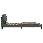 vidaXL Cadre de lit avec tête de lit Gris foncé 90x190 cm Tissu