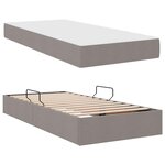 vidaXL Lit avec rangement et matelas Taupe 90 x 190 cm Polyester
