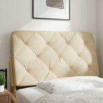 vidaXL Coussin de tête de lit crème 80 cm tissu