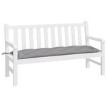 vidaXL Coussin de banc de jardin gris 150x50x7 cm tissu oxford