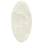 vidaXL Tapis de surface ovale HUARTE Crème 100 x 200 cm 100  Polyester