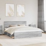 vidaXL Cadre de lit Gris Sonoma 200 x 200 cm Bois d'ingénierie