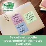 Bloc-note adhésif Recycling  127 x 76 mm  4 couleurs POST-IT