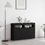 vidaXL Buffet Noir Bois d'ingénierie 116 x 30 x 75 cm Buffet