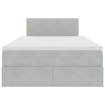 vidaXL Lit avec rangement et LED Gris clair 120 x 200 cm Velours