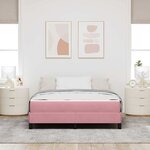 vidaXL Lit boxspring avec matelas Rose 160 x 200 cm Velours
