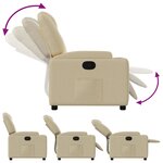 vidaXL Fauteuil inclinable Crème Tissu