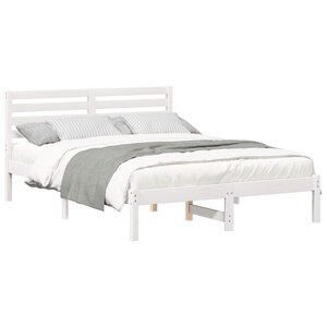vidaXL Cadre de lit avec tête de lit Blanc 120 x 190 cm Pin massif