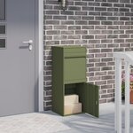 vidaXL Boîte de dépôt de colis Vert olive 41 x 38 x 103 cm Acier