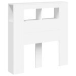 vidaXL Tête de lit à LED blanc 100x18 5x103 5 cm bois d'ingénierie