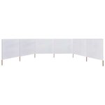 vidaXL Paravent 6 panneaux Tissu 800 x 80 cm Blanc