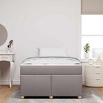 vidaXL Cadre de lit avec matelas Taupe 120 x 190 cm tissu