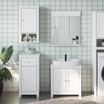 vidaXL Meubles de salle de bain 3 Pièces BERG blanc bois de pin massif