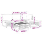vidaXL Salon de jardin avec coussins 5 Pièces Bois d'acacia solide