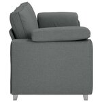 vidaXL Canapé avec coussin Gris foncé 219 x 77 x 82 cm tissu