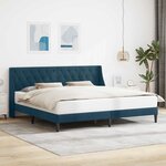 vidaXL Cadre de lit avec tête de lit Bleu 200 x 200 cm Velours